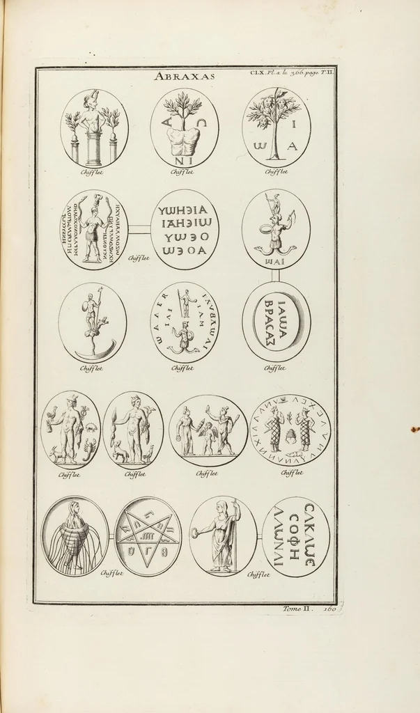 An illustration from (Band 2,2): La Religion des Egyptiens, des Arabes, des Syriens, des Perses, des Scythes, des Germains, des Gaulois, des Espagnols & des Carthaginois, 1719, leaf 218