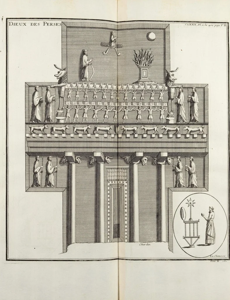 An illustration from (Band 2,2): La Religion des Egyptiens, des Arabes, des Syriens, des Perses, des Scythes, des Germains, des Gaulois, des Espagnols & des Carthaginois, 1719, leaf 296