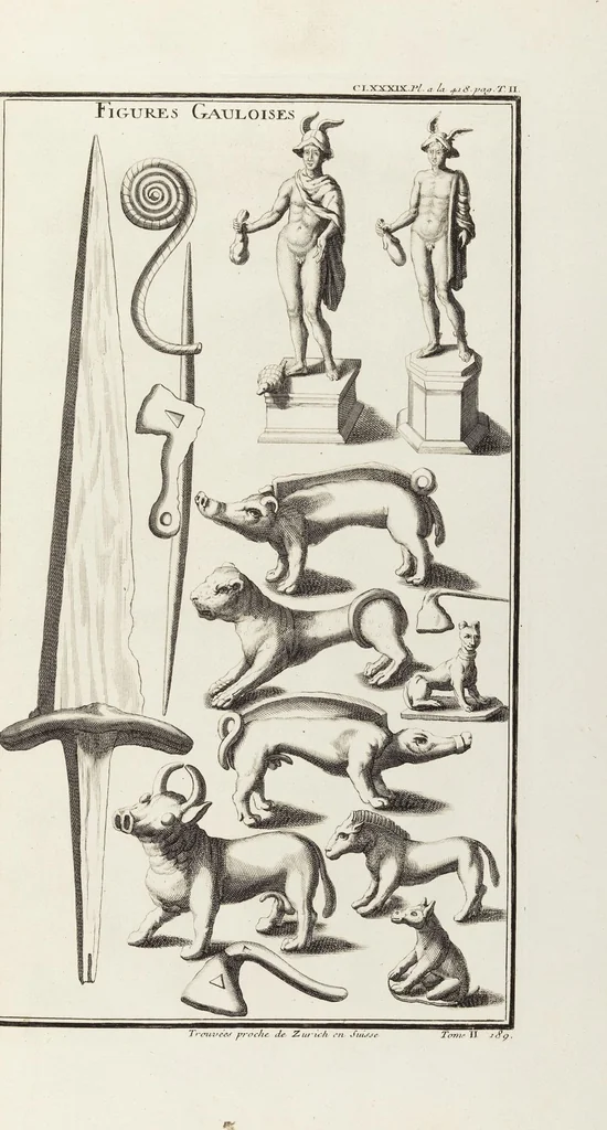 An illustration from (Band 2,2): La Religion des Egyptiens, des Arabes, des Syriens, des Perses, des Scythes, des Germains, des Gaulois, des Espagnols & des Carthaginois, 1719, leaf 330