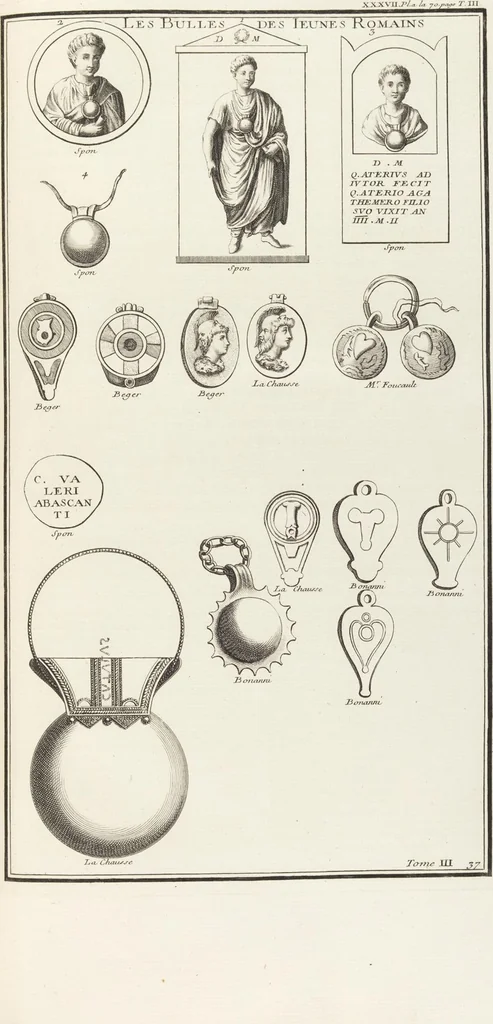 An illustration from (Band 3,1): L' Antiquité Expliquée Et Représentée En Figures: Les Usages de la vie; Tome Troisieme Premiere Partie, leaf 154