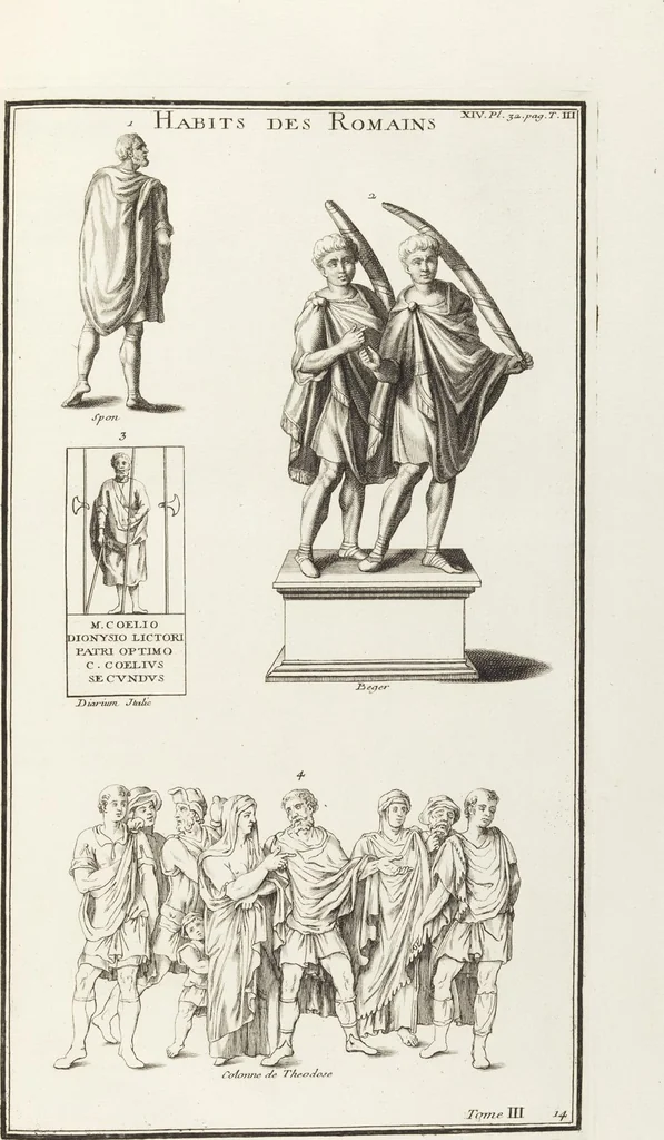 An illustration from (Band 3,1): L' Antiquité Expliquée Et Représentée En Figures: Les Usages de la vie; Tome Troisieme Premiere Partie, leaf 68