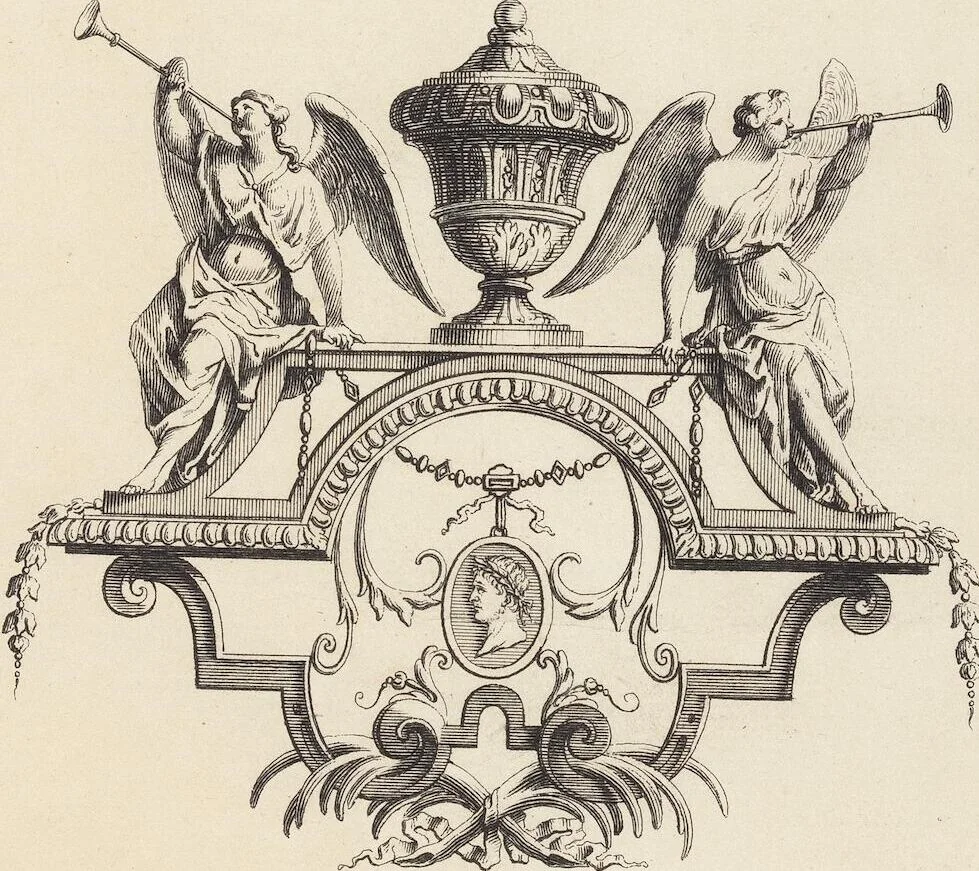 An illustration from (Band 3,2): L' Antiquité Expliquée Et Représentée En Figures: Les Usages de la vie; Tome Troisieme Seconde Partie, leaf 1