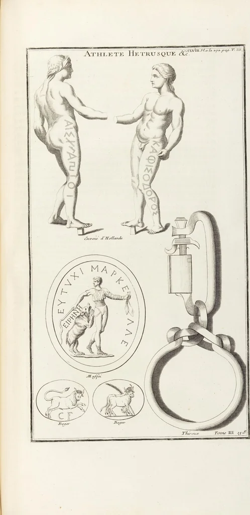 An illustration from (Band 3,2): L' Antiquité Expliquée Et Représentée En Figures: Les Usages de la vie; Tome Troisieme Seconde Partie, leaf 156