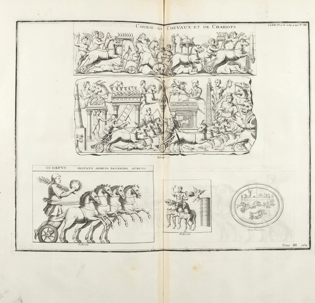 An illustration from (Band 3,2): L' Antiquité Expliquée Et Représentée En Figures: Les Usages de la vie; Tome Troisieme Seconde Partie, leaf 180