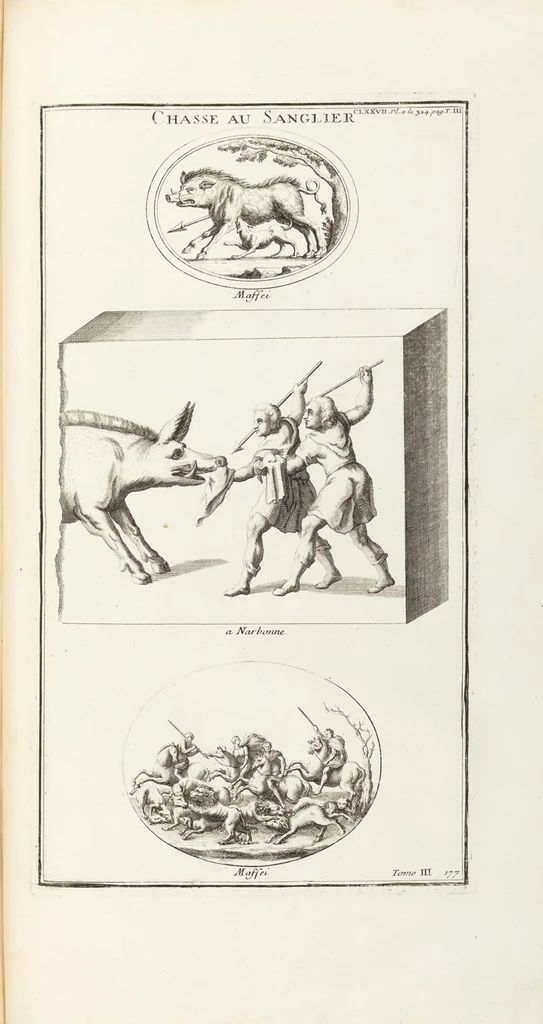 An illustration from (Band 3,2): L' Antiquité Expliquée Et Représentée En Figures: Les Usages de la vie; Tome Troisieme Seconde Partie, leaf 253