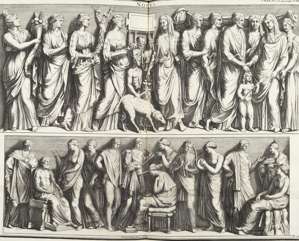 An illustration from (Band 3,2): L' Antiquité Expliquée Et Représentée En Figures: Les Usages de la vie; Tome Troisieme Seconde Partie, leaf 47
