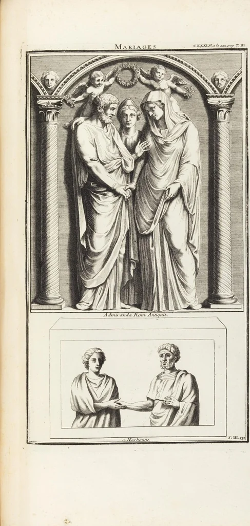 An illustration from (Band 3,2): L' Antiquité Expliquée Et Représentée En Figures: Les Usages de la vie; Tome Troisieme Seconde Partie, leaf 49