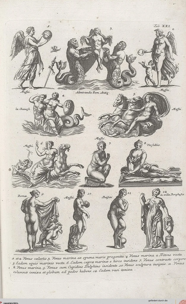 An illustration from Griechische und Römische Alterthümer: welche der berühmte P. Montfaucon ehemals samt den dazu gehörigen Supplementen in zehen Bänden in Folio, an das Licht gestellet hat, ..., 1757, leaf 107