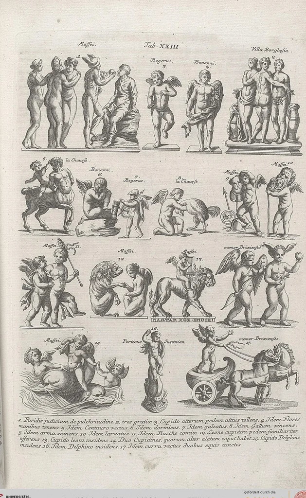 An illustration from Griechische und Römische Alterthümer: welche der berühmte P. Montfaucon ehemals samt den dazu gehörigen Supplementen in zehen Bänden in Folio, an das Licht gestellet hat, ..., 1757, leaf 115