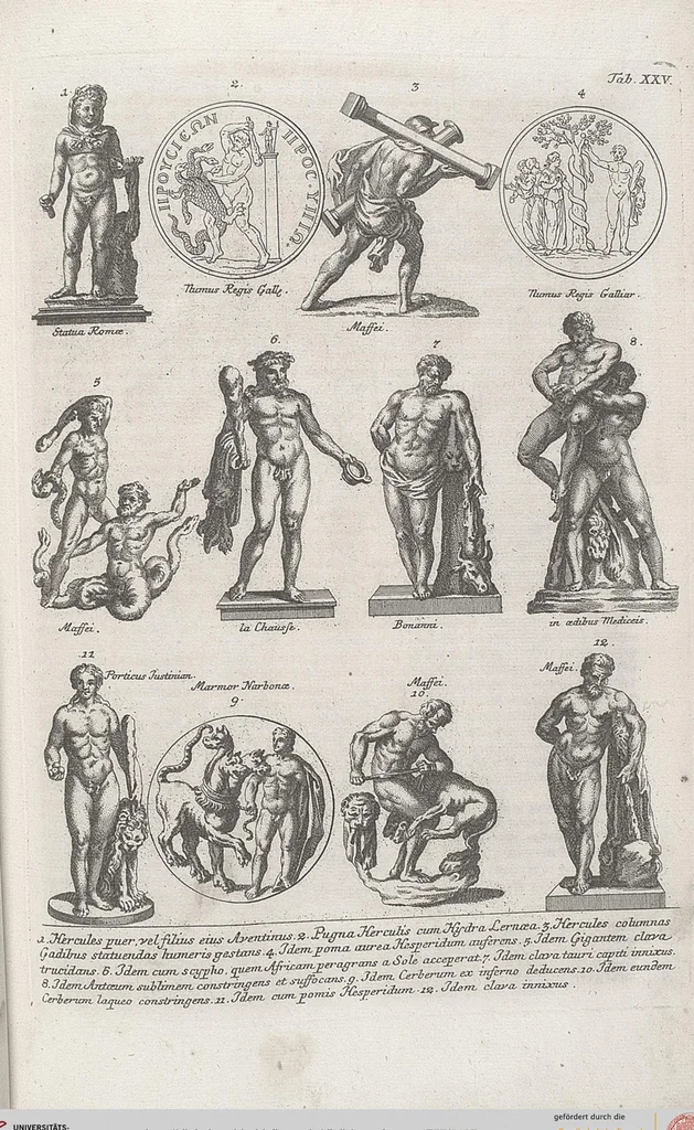 An illustration from Griechische und Römische Alterthümer: welche der berühmte P. Montfaucon ehemals samt den dazu gehörigen Supplementen in zehen Bänden in Folio, an das Licht gestellet hat, ..., 1757, leaf 127