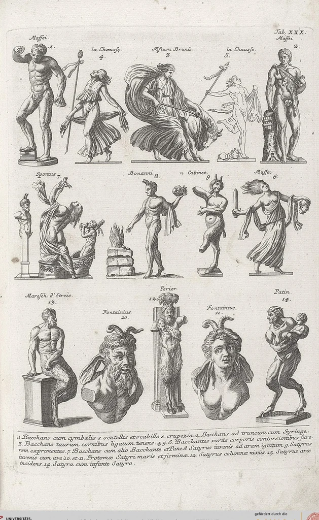 An illustration from Griechische und Römische Alterthümer: welche der berühmte P. Montfaucon ehemals samt den dazu gehörigen Supplementen in zehen Bänden in Folio, an das Licht gestellet hat, ..., 1757, leaf 147