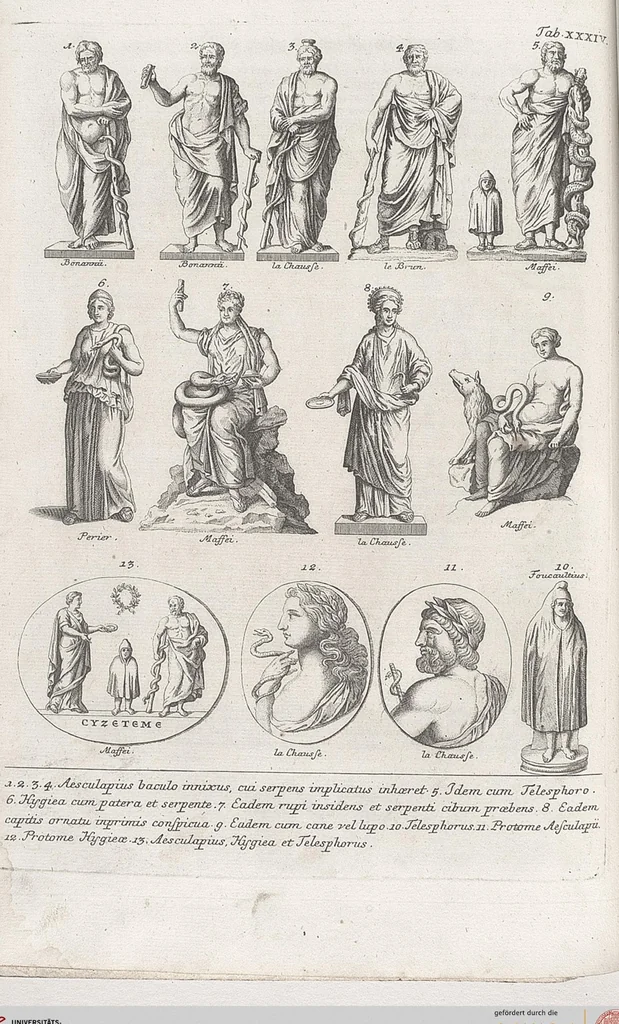 An illustration from Griechische und Römische Alterthümer: welche der berühmte P. Montfaucon ehemals samt den dazu gehörigen Supplementen in zehen Bänden in Folio, an das Licht gestellet hat, ..., 1757, leaf 162