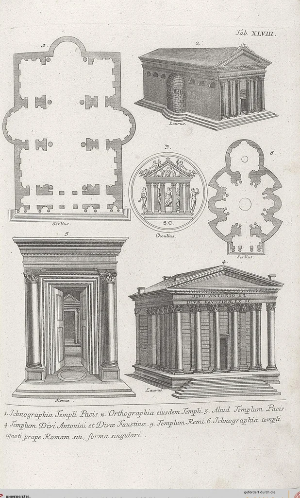 An illustration from Griechische und Römische Alterthümer: welche der berühmte P. Montfaucon ehemals samt den dazu gehörigen Supplementen in zehen Bänden in Folio, an das Licht gestellet hat, ..., 1757, leaf 249