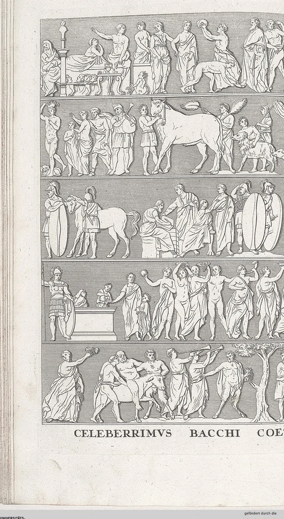 An illustration from Griechische und Römische Alterthümer: welche der berühmte P. Montfaucon ehemals samt den dazu gehörigen Supplementen in zehen Bänden in Folio, an das Licht gestellet hat, ..., 1757, leaf 307