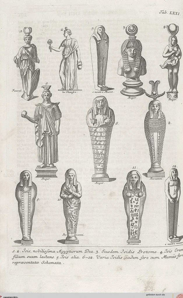 An illustration from Griechische und Römische Alterthümer: welche der berühmte P. Montfaucon ehemals samt den dazu gehörigen Supplementen in zehen Bänden in Folio, an das Licht gestellet hat, ..., 1757, leaf 345