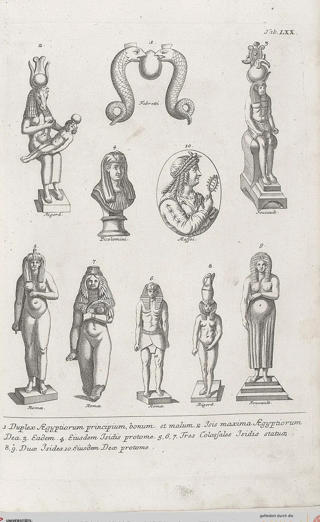 An illustration from Griechische und Römische Alterthümer: welche der berühmte P. Montfaucon ehemals samt den dazu gehörigen Supplementen in zehen Bänden in Folio, an das Licht gestellet hat, ..., 1757, leaf 346