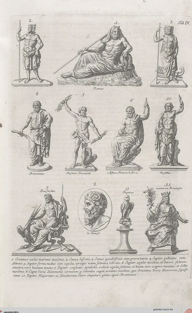 An illustration from Griechische und Römische Alterthümer: welche der berühmte P. Montfaucon ehemals samt den dazu gehörigen Supplementen in zehen Bänden in Folio, an das Licht gestellet hat, ..., 1757, leaf 37