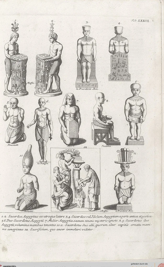 An illustration from Griechische und Römische Alterthümer: welche der berühmte P. Montfaucon ehemals samt den dazu gehörigen Supplementen in zehen Bänden in Folio, an das Licht gestellet hat, ..., 1757, leaf 378