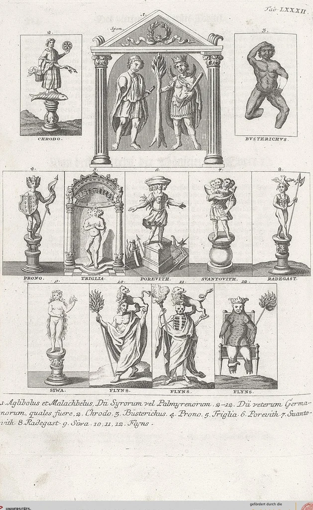 An illustration from Griechische und Römische Alterthümer: welche der berühmte P. Montfaucon ehemals samt den dazu gehörigen Supplementen in zehen Bänden in Folio, an das Licht gestellet hat, ..., 1757, leaf 391