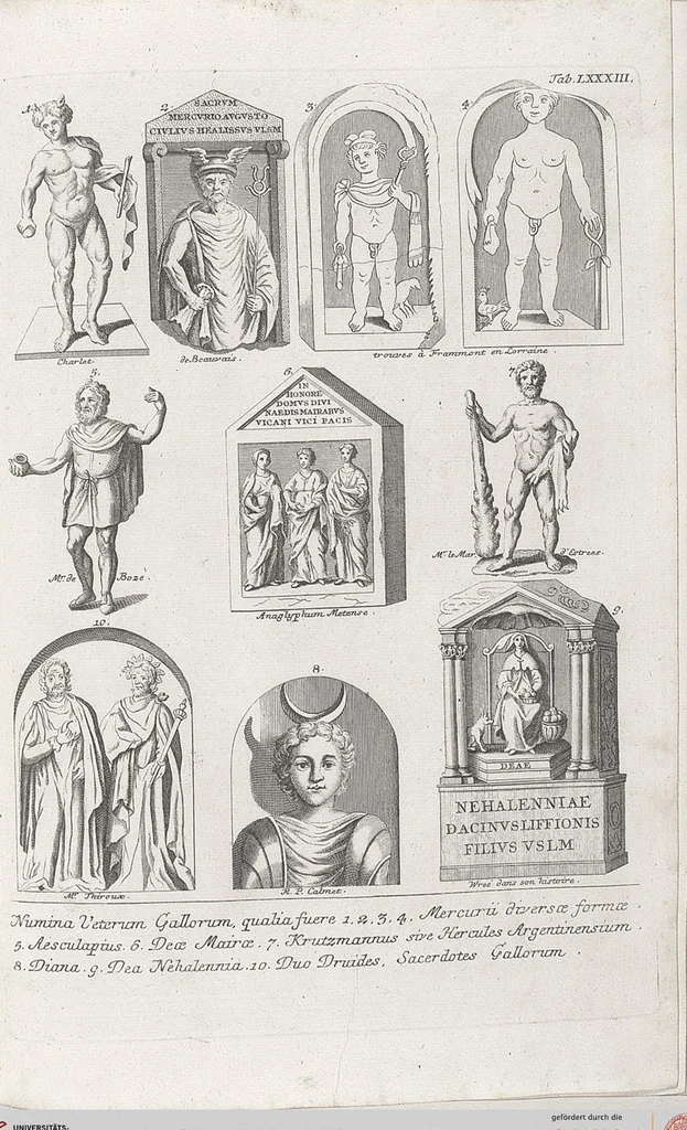 An illustration from Griechische und Römische Alterthümer: welche der berühmte P. Montfaucon ehemals samt den dazu gehörigen Supplementen in zehen Bänden in Folio, an das Licht gestellet hat, ..., 1757, leaf 400