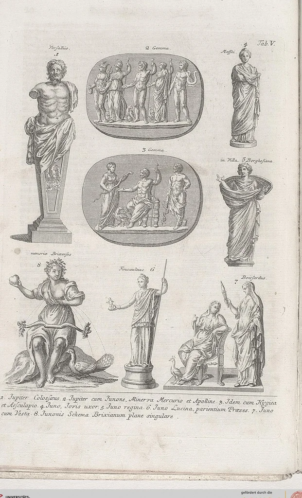 An illustration from Griechische und Römische Alterthümer: welche der berühmte P. Montfaucon ehemals samt den dazu gehörigen Supplementen in zehen Bänden in Folio, an das Licht gestellet hat, ..., 1757, leaf 44
