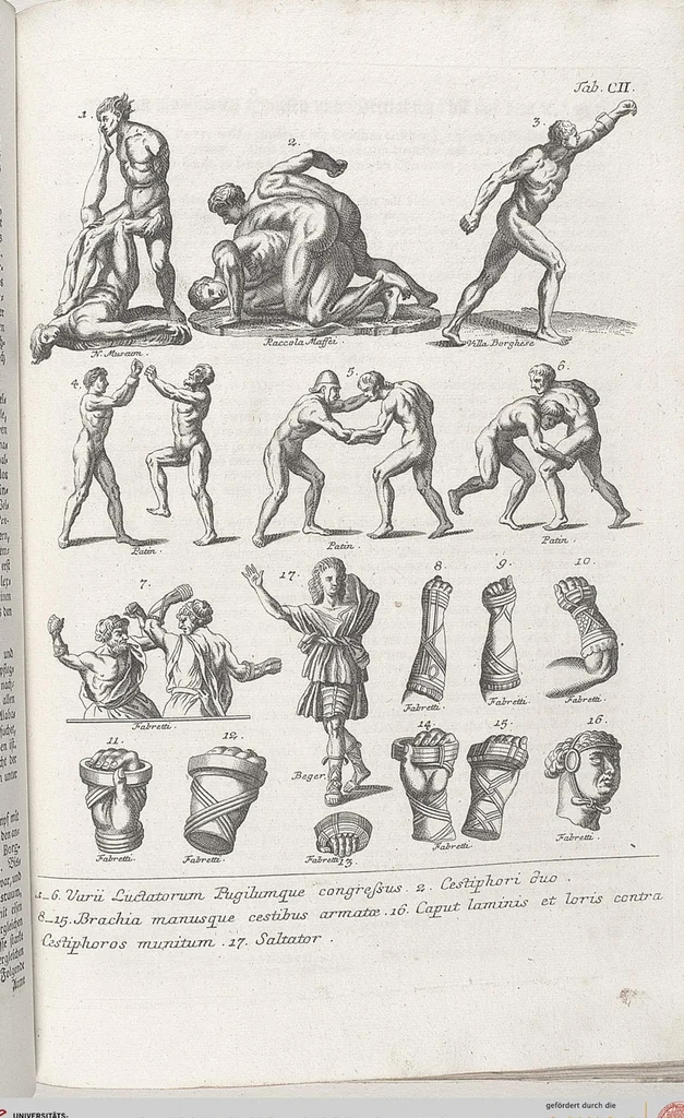 An illustration from Griechische und Römische Alterthümer: welche der berühmte P. Montfaucon ehemals samt den dazu gehörigen Supplementen in zehen Bänden in Folio, an das Licht gestellet hat, ..., 1757, leaf 526