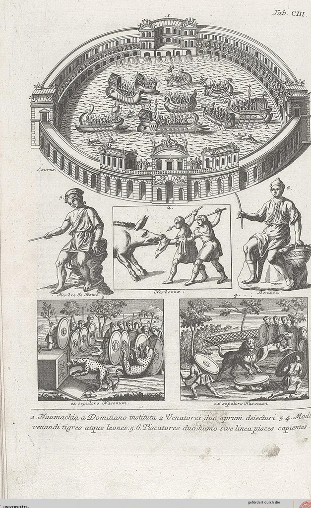 An illustration from Griechische und Römische Alterthümer: welche der berühmte P. Montfaucon ehemals samt den dazu gehörigen Supplementen in zehen Bänden in Folio, an das Licht gestellet hat, ..., 1757, leaf 531