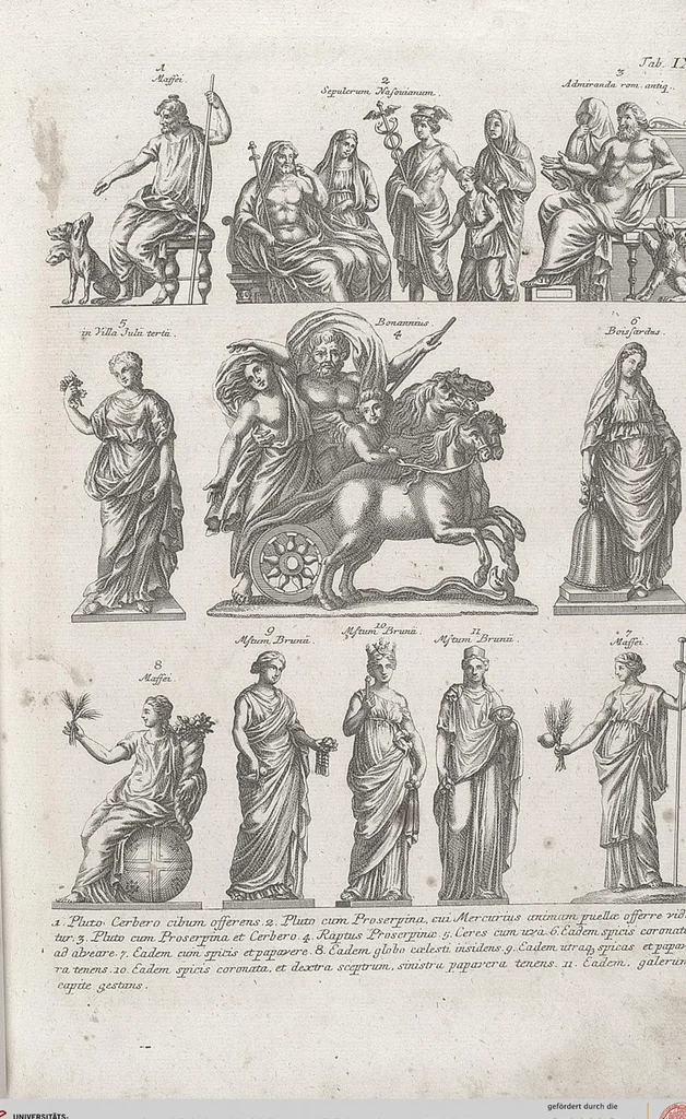 An illustration from Griechische und Römische Alterthümer: welche der berühmte P. Montfaucon ehemals samt den dazu gehörigen Supplementen in zehen Bänden in Folio, an das Licht gestellet hat, ..., 1757, leaf 59