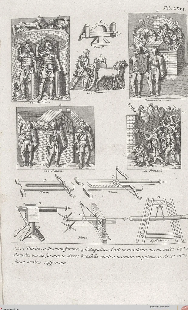 An illustration from Griechische und Römische Alterthümer: welche der berühmte P. Montfaucon ehemals samt den dazu gehörigen Supplementen in zehen Bänden in Folio, an das Licht gestellet hat, ..., 1757, leaf 605