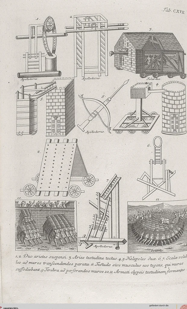 An illustration from Griechische und Römische Alterthümer: welche der berühmte P. Montfaucon ehemals samt den dazu gehörigen Supplementen in zehen Bänden in Folio, an das Licht gestellet hat, ..., 1757, leaf 609
