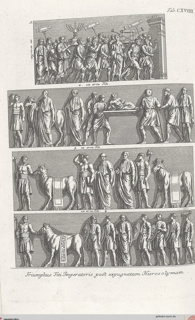An illustration from Griechische und Römische Alterthümer: welche der berühmte P. Montfaucon ehemals samt den dazu gehörigen Supplementen in zehen Bänden in Folio, an das Licht gestellet hat, ..., 1757, leaf 619