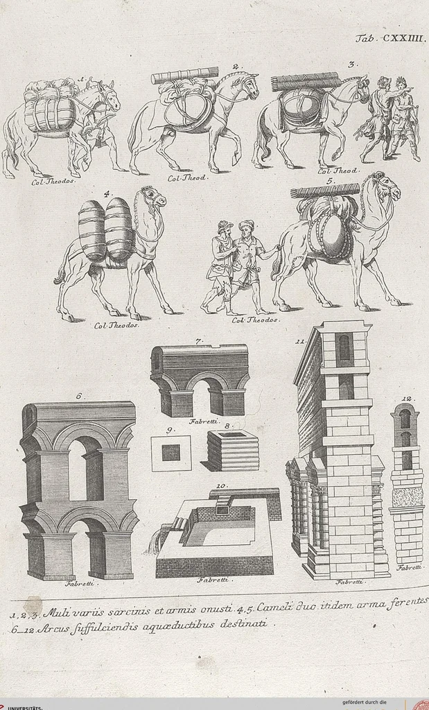 An illustration from Griechische und Römische Alterthümer: welche der berühmte P. Montfaucon ehemals samt den dazu gehörigen Supplementen in zehen Bänden in Folio, an das Licht gestellet hat, ..., 1757, leaf 635