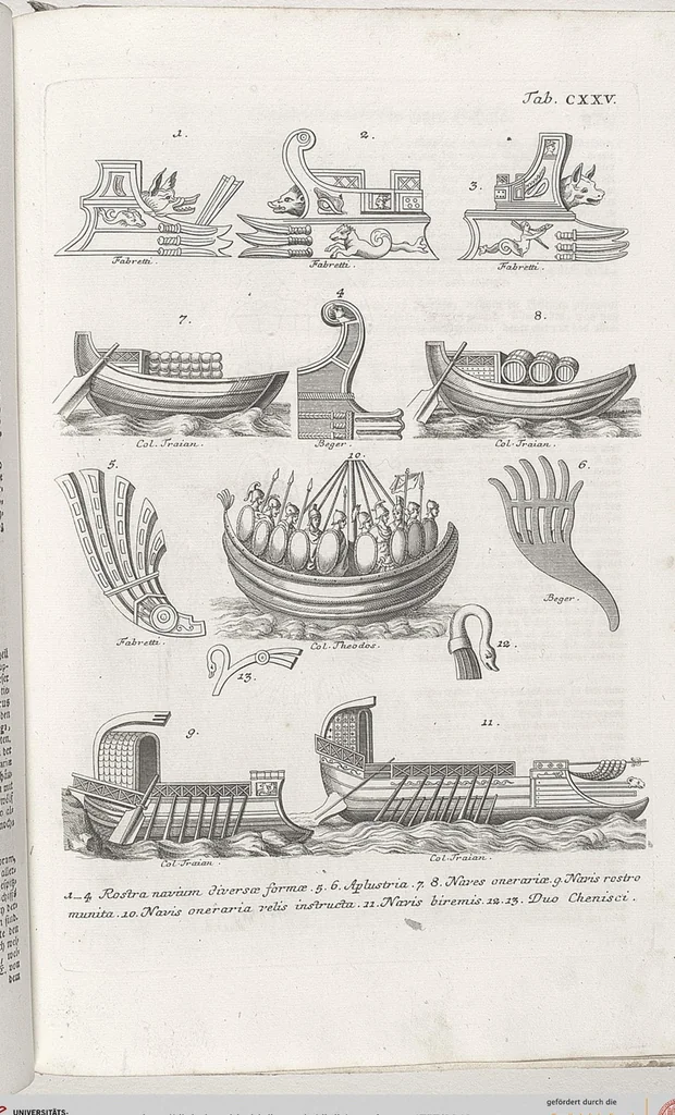 An illustration from Griechische und Römische Alterthümer: welche der berühmte P. Montfaucon ehemals samt den dazu gehörigen Supplementen in zehen Bänden in Folio, an das Licht gestellet hat, ..., 1757, leaf 640