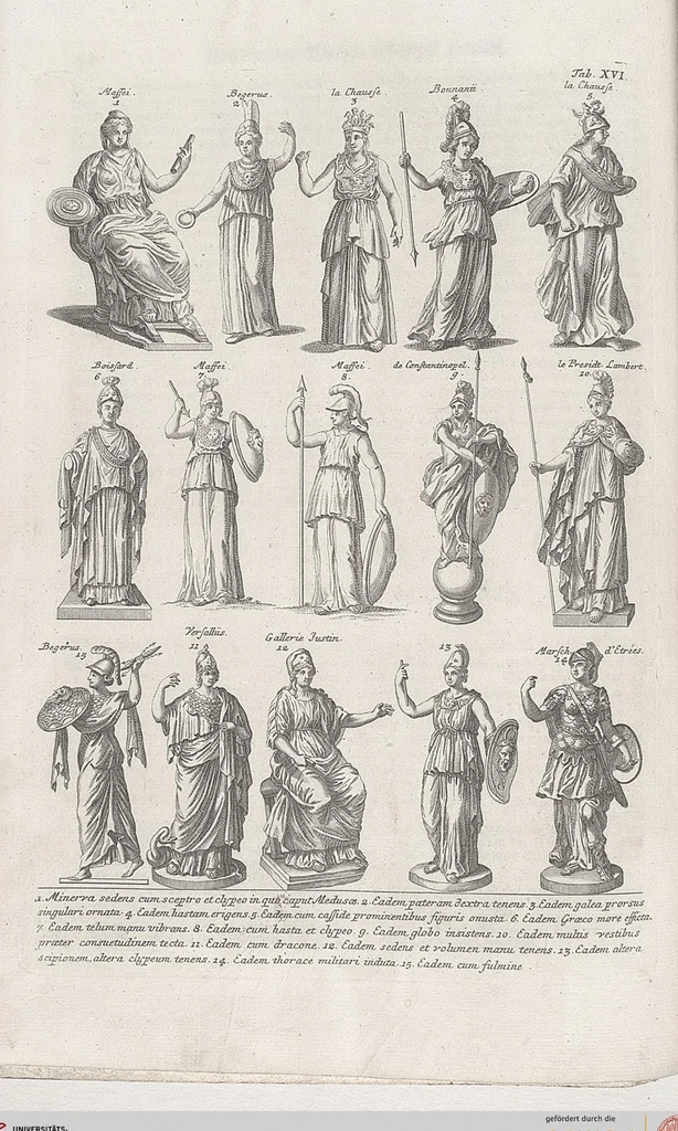 An illustration from Griechische und Römische Alterthümer: welche der berühmte P. Montfaucon ehemals samt den dazu gehörigen Supplementen in zehen Bänden in Folio, an das Licht gestellet hat, ..., 1757, leaf 88