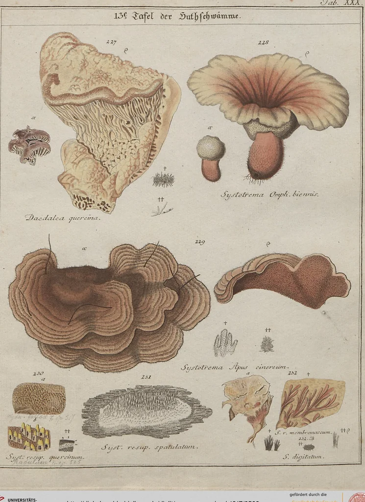 An illustration from Das System der Pilze und Schwämme: ein Versuch, 1817, leaf 500