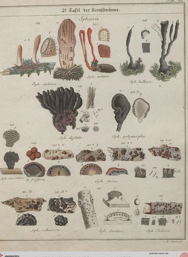 An illustration from Das System der Pilze und Schwämme: ein Versuch, 1817, leaf 511