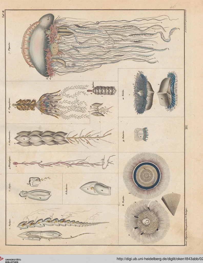 An illustration from Abbildungen zu Oken's Allgemeiner Naturgeschichte für alle Stände, 1843, leaf 210