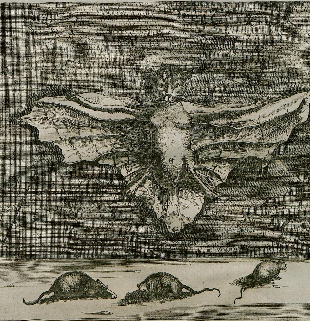 An illustration from Prodomo Apologetico alli Studi Chircheriani: Opera di Gioseffo Petrucci ..., Nella quale con un'apparato di Saggi diversi, si dà prova dell'esquisito Studio ha tenuto ... Atanasio Chircher, Circa il credere all'opinioni degli Scrittori ..., 1677, leaf 106