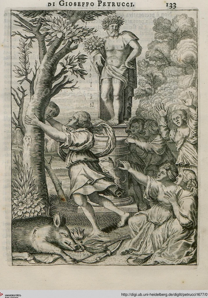 An illustration from Prodomo Apologetico alli Studi Chircheriani: Opera di Gioseffo Petrucci ..., Nella quale con un'apparato di Saggi diversi, si dà prova dell'esquisito Studio ha tenuto ... Atanasio Chircher, Circa il credere all'opinioni degli Scrittori ..., 1677, leaf 156