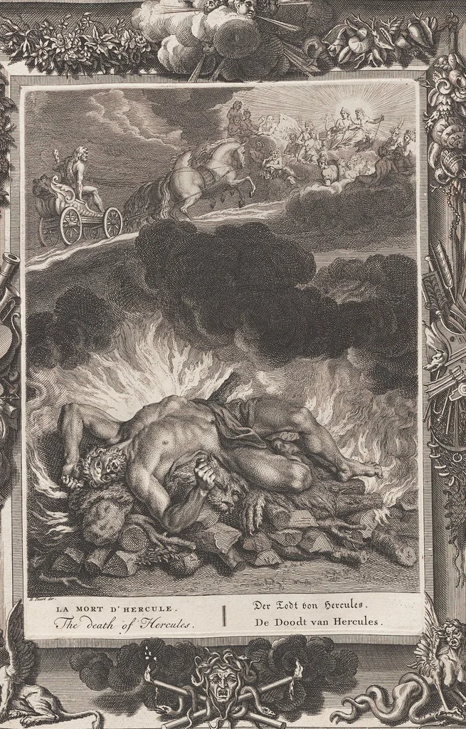 An illustration from Neueröffneter Musen-Tempel: welcher das allermerkwürdigste, aus den Fabeln der Alten in 60 auserlesenen und schönen Kupfern von Bernard Picart und andern kunstreichen Männern vorstellet ; mit deutlichen Erklärungen und Anmerkungen, 1754, leaf 104