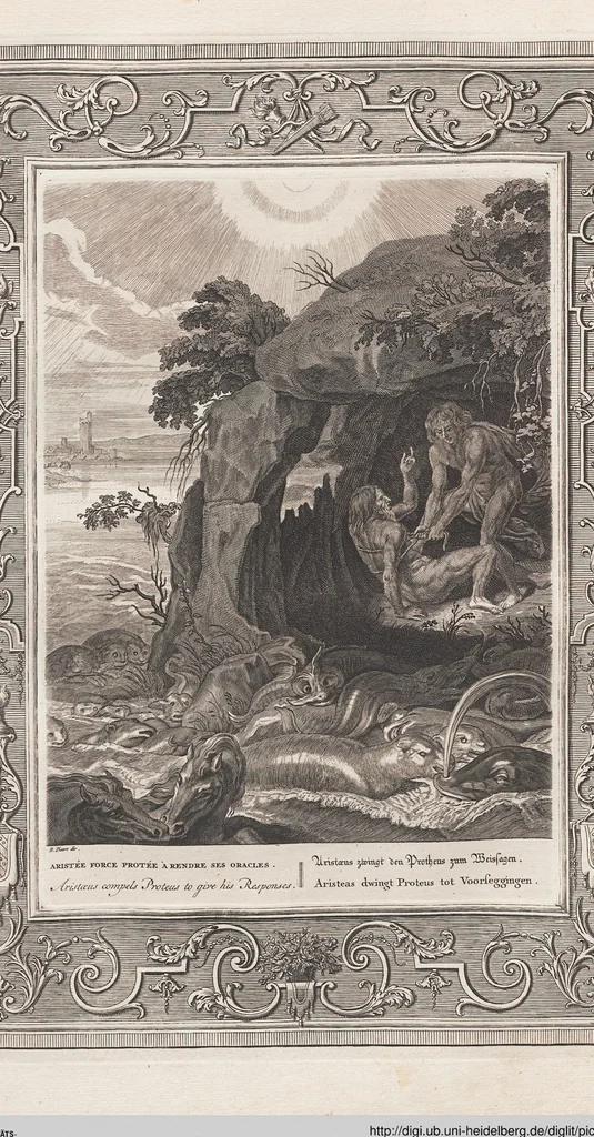 An illustration from Neueröffneter Musen-Tempel: welcher das allermerkwürdigste, aus den Fabeln der Alten in 60 auserlesenen und schönen Kupfern von Bernard Picart und andern kunstreichen Männern vorstellet ; mit deutlichen Erklärungen und Anmerkungen, 1754, leaf 127