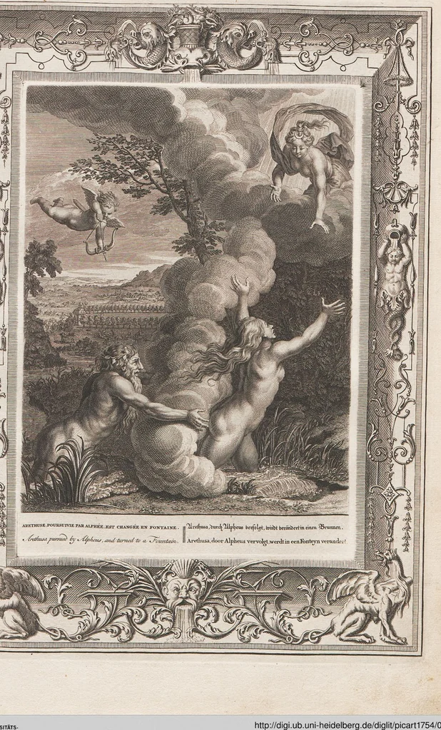 An illustration from Neueröffneter Musen-Tempel: welcher das allermerkwürdigste, aus den Fabeln der Alten in 60 auserlesenen und schönen Kupfern von Bernard Picart und andern kunstreichen Männern vorstellet ; mit deutlichen Erklärungen und Anmerkungen, 1754, leaf 138