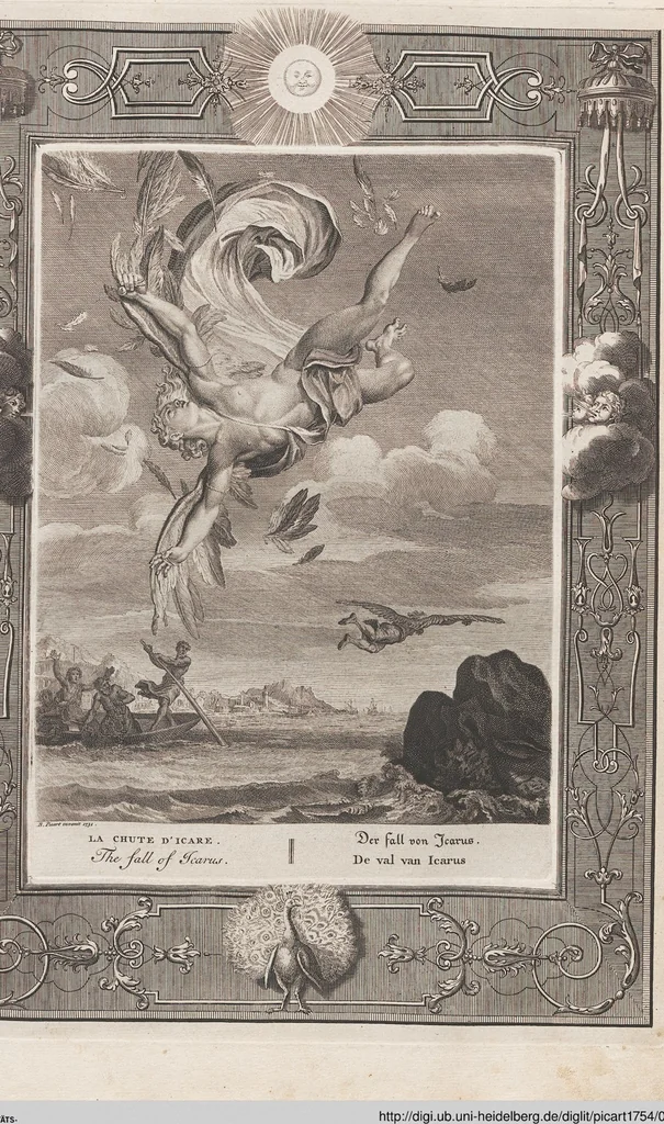 An illustration from Neueröffneter Musen-Tempel: welcher das allermerkwürdigste, aus den Fabeln der Alten in 60 auserlesenen und schönen Kupfern von Bernard Picart und andern kunstreichen Männern vorstellet ; mit deutlichen Erklärungen und Anmerkungen, 1754, leaf 152