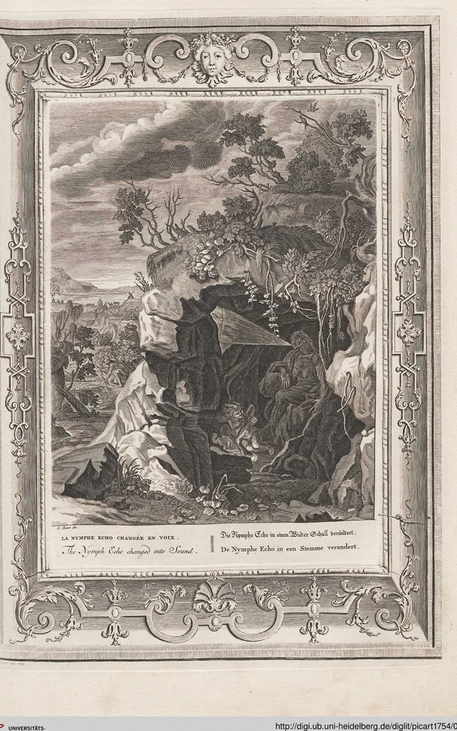An illustration from Neueröffneter Musen-Tempel: welcher das allermerkwürdigste, aus den Fabeln der Alten in 60 auserlesenen und schönen Kupfern von Bernard Picart und andern kunstreichen Männern vorstellet ; mit deutlichen Erklärungen und Anmerkungen, 1754, leaf 158