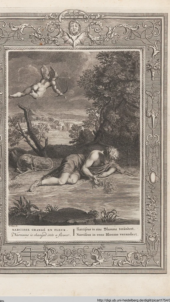 An illustration from Neueröffneter Musen-Tempel: welcher das allermerkwürdigste, aus den Fabeln der Alten in 60 auserlesenen und schönen Kupfern von Bernard Picart und andern kunstreichen Männern vorstellet ; mit deutlichen Erklärungen und Anmerkungen, 1754, leaf 161