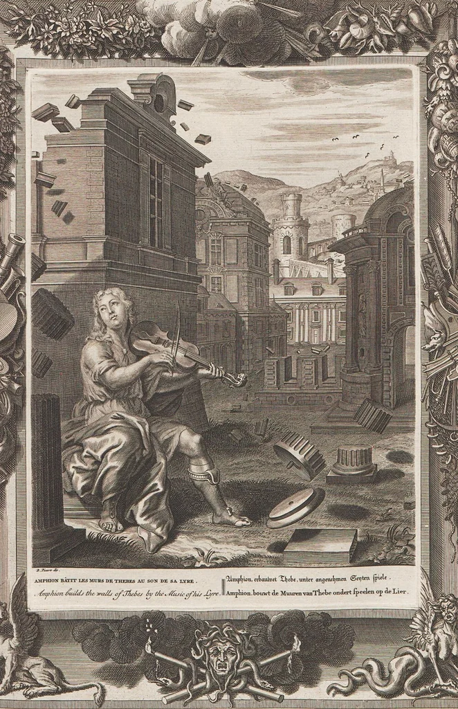 An illustration from Neueröffneter Musen-Tempel: welcher das allermerkwürdigste, aus den Fabeln der Alten in 60 auserlesenen und schönen Kupfern von Bernard Picart und andern kunstreichen Männern vorstellet ; mit deutlichen Erklärungen und Anmerkungen, 1754, leaf 185