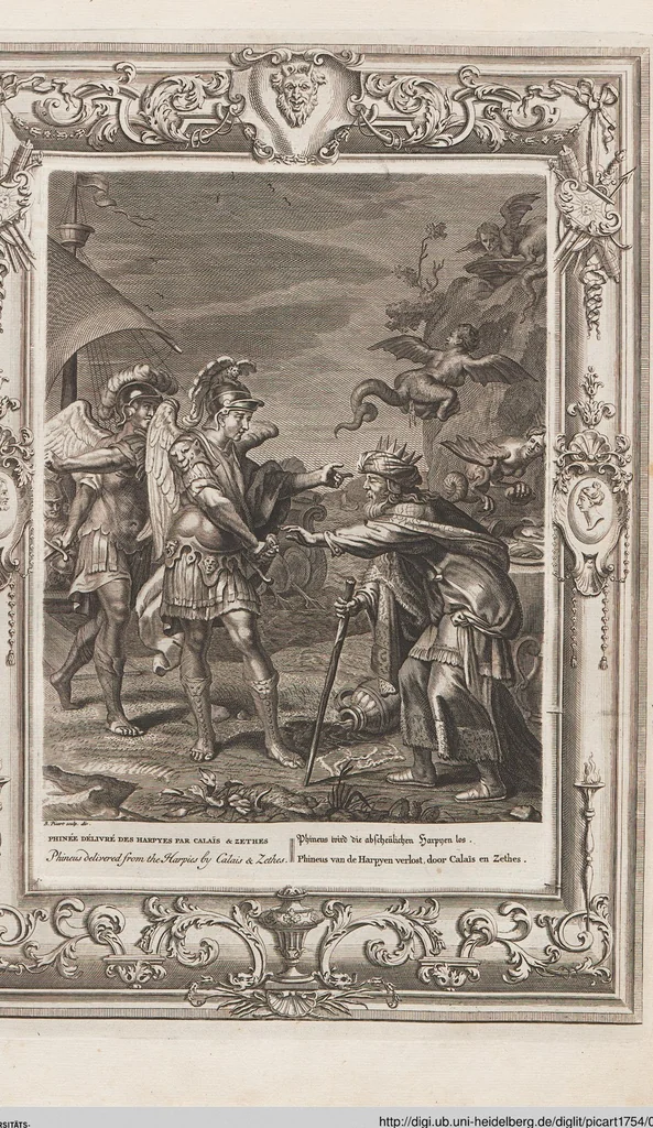 An illustration from Neueröffneter Musen-Tempel: welcher das allermerkwürdigste, aus den Fabeln der Alten in 60 auserlesenen und schönen Kupfern von Bernard Picart und andern kunstreichen Männern vorstellet ; mit deutlichen Erklärungen und Anmerkungen, 1754, leaf 191