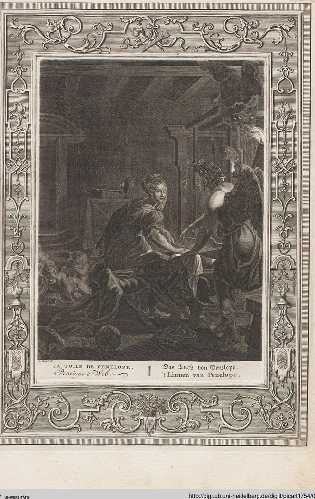 An illustration from Neueröffneter Musen-Tempel: welcher das allermerkwürdigste, aus den Fabeln der Alten in 60 auserlesenen und schönen Kupfern von Bernard Picart und andern kunstreichen Männern vorstellet ; mit deutlichen Erklärungen und Anmerkungen, 1754, leaf 202