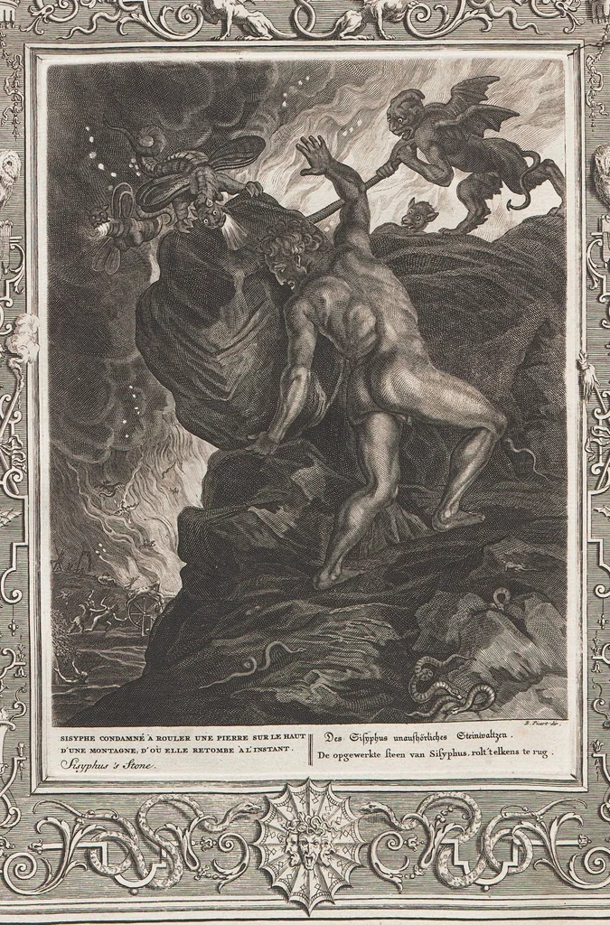 An illustration from Neueröffneter Musen-Tempel: welcher das allermerkwürdigste, aus den Fabeln der Alten in 60 auserlesenen und schönen Kupfern von Bernard Picart und andern kunstreichen Männern vorstellet ; mit deutlichen Erklärungen und Anmerkungen, 1754, leaf 234