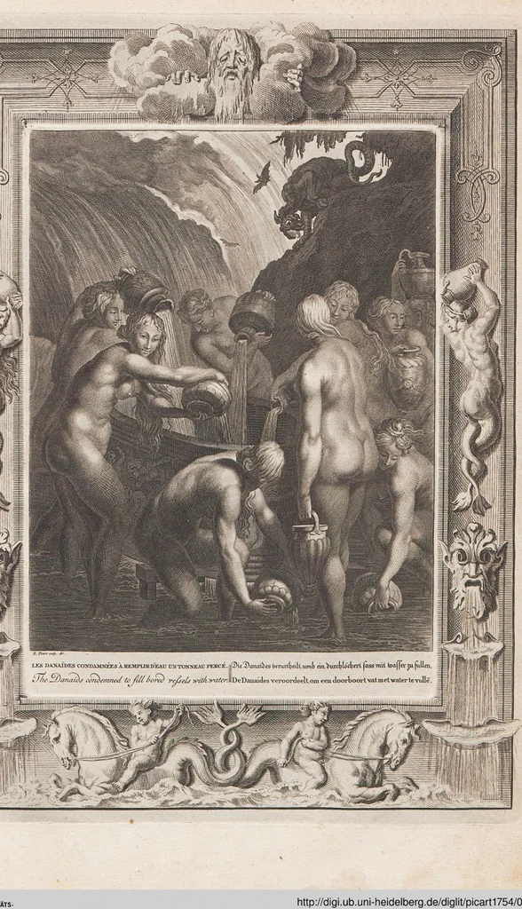 An illustration from Neueröffneter Musen-Tempel: welcher das allermerkwürdigste, aus den Fabeln der Alten in 60 auserlesenen und schönen Kupfern von Bernard Picart und andern kunstreichen Männern vorstellet ; mit deutlichen Erklärungen und Anmerkungen, 1754, leaf 237